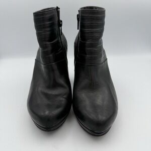 Paul Green Womens Sz 6.5 Sante Black Suede Heeled Ankle Boots Booties UK 4‎